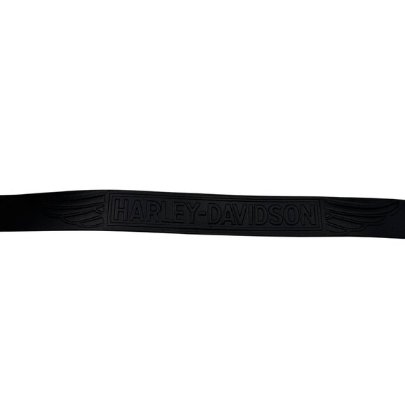 Harley-Davidson Logo Embossed Black Leather Belt Mens Size 38 Durable Design - Picture 2 of 10